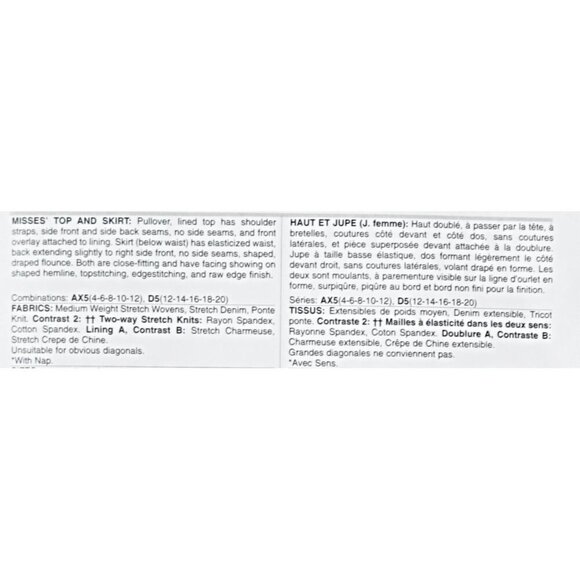 Vogue Donna Karan V1451 Donna Karan Sewing Pattern Misses' Top & Skirt Uncut Siz - Picture 4 of 5